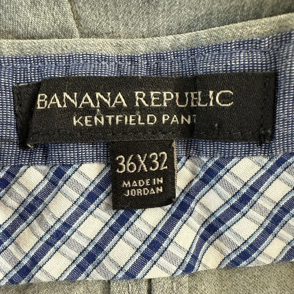 Banana Republic Men's Kentfield Pants Heather Grey Cotton Size 36 x 32